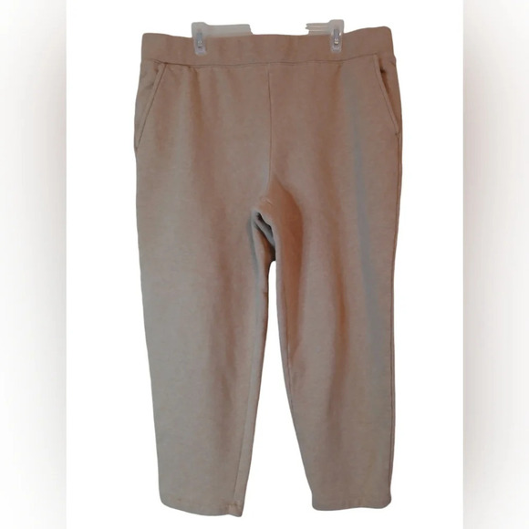 Lands' End  Women's Sweatpants size large petite tan color - Picture 1 of 4